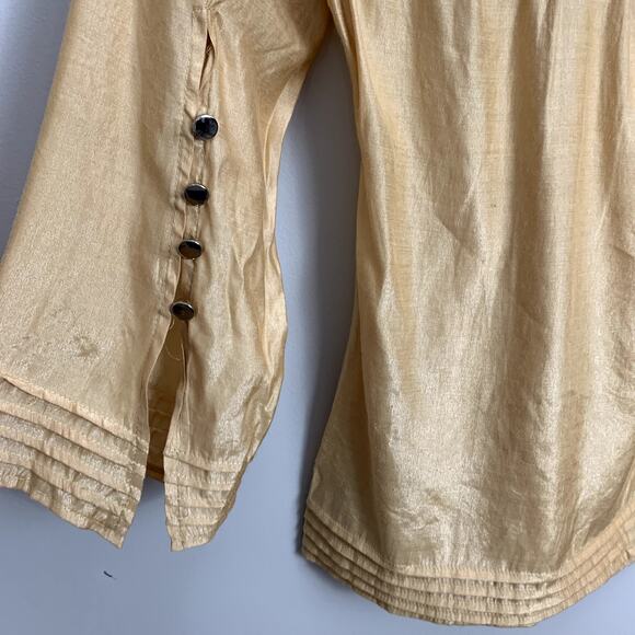 Uno Core Crochet Yoke Blouse S Small Boho Peasant Cottagecore - Picture 2 of 7